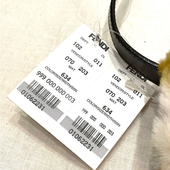 FENDI NWT RARE Fur Vintage Leather Multicolor Silver Yellow Small Baguette Purse - Picture 8 of 15